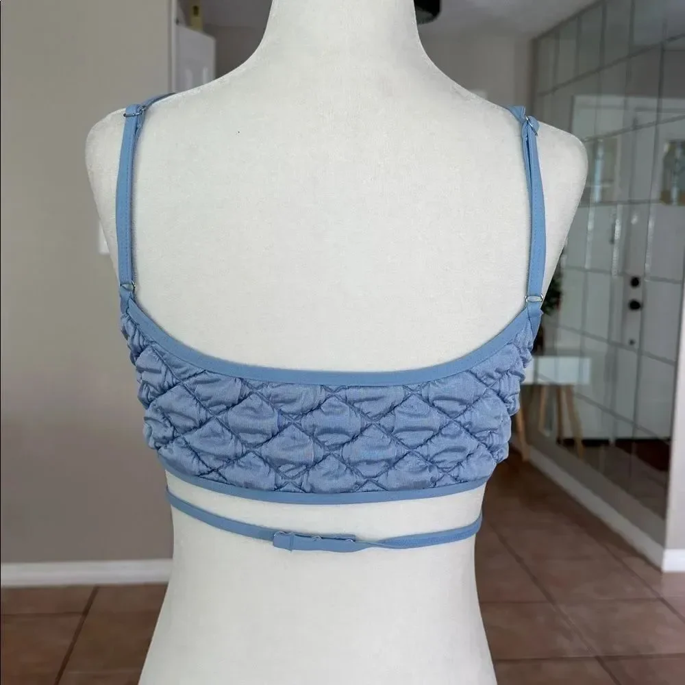 Frankie’s Bikini Waco Wrap Bralette Bikini Top In Baby Blue